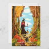 Spooktacular Dark Pumpkin Witch Halloween Party Kaart (Voorkant)