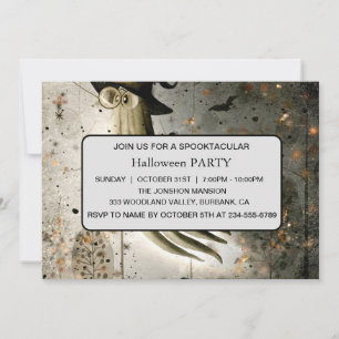 Spooktacular Donkere Gehekende Huis Halloween Fees Kaart