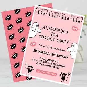 Spooktacular enge eerste verjaardag Halloween Kaart