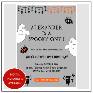 Spooktacular enge eerste verjaardag met Halloween Kaart