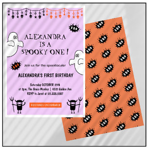 Spooktacular enge eerste verjaardag met Halloween Kaart