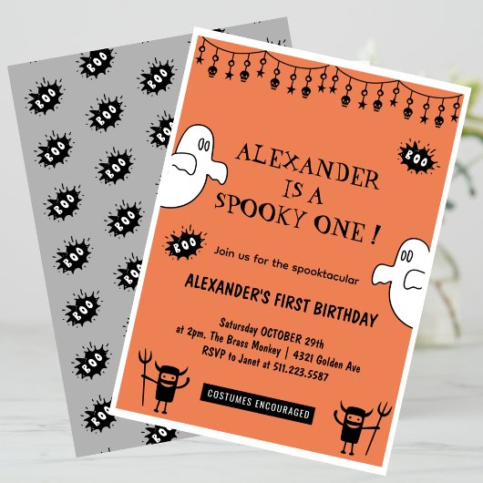 Spooktacular enge eerste verjaardag met Halloween Kaart