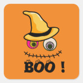 Spooktacular Face Boo Halloween Vierkante Sticker (Voorkant)