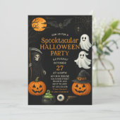 Spooktacular Fright Night Halloween Uitnodiging (Staand voorkant)