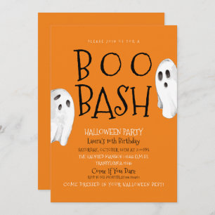 Spooktacular Ghost Birthday Invitation Kaart