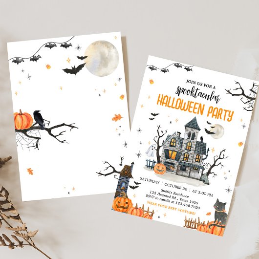 Spooktacular Ghost Halloween Party Kaart