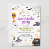 Spooktacular Ghost Halloween Verjaardagsfeest Kaart (Voorkant)