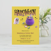 Spooktacular Ghost Kinder Halloween Kostuumfeest Kaart (Staand voorkant)