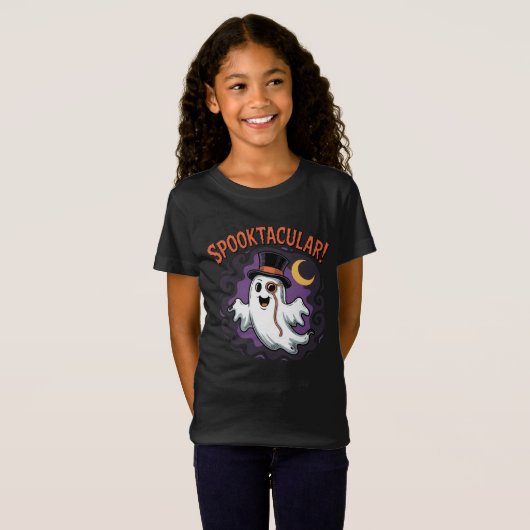 Spooktacular Ghost Kinder Halloween T-Shirt (Voorkant volledig)