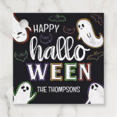 Spooktacular Ghosts & Bats Happy Halloween Bedankjes Labels (Voorkant)