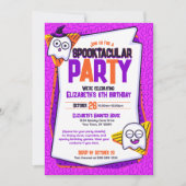 Spooktacular Ghosts Paarse verjaardag Kaart (Voorkant)