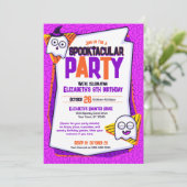 Spooktacular Ghosts Paarse verjaardag Kaart (Staand voorkant)