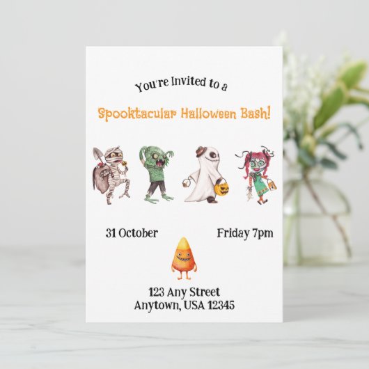 Spooktacular Halloween Bash Kaart (Staand voorkant)