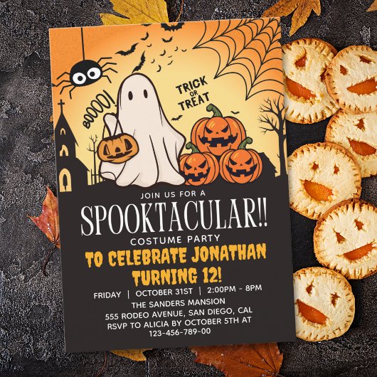 Spooktacular Halloween Birthday Kids Kaart