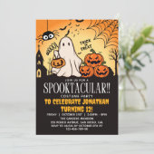 Spooktacular Halloween Birthday Kids Kaart (Staand voorkant)