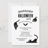 Spooktacular Halloween Black Cats Party Kaart (Voorkant)