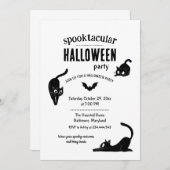 Spooktacular Halloween Black Cats Party Kaart (Voorkant / Achterkant)