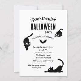Spooktacular Halloween Black Cats Party Kaart