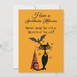 Spooktacular Halloween-gedicht Zwarte Kat Schattig Feestdagenkaart