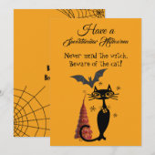 Spooktacular Halloween-gedicht Zwarte Kat Schattig Feestdagenkaart (Voorkant / Achterkant)