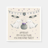 Spooktacular Halloween Ghost Birthday Party Napkin Servet (Voorkant)