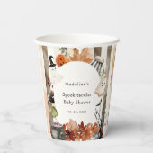 Spooktacular Halloween Ghost Pumpkin Baby Shower Papieren Bekers (Achterkant)