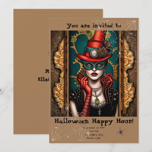 Spooktacular Halloween Happy Hour Kaart (Voorkant / Achterkant)