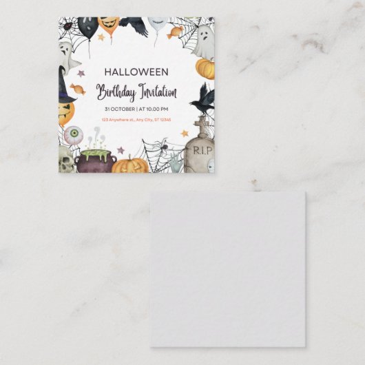 Spooktacular Halloween Invitation Kaart (Voorkant / Achterkant)