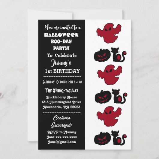 Spooktacular Halloween Jack O Lantern Boo Birthday Kaart (Voorkant)