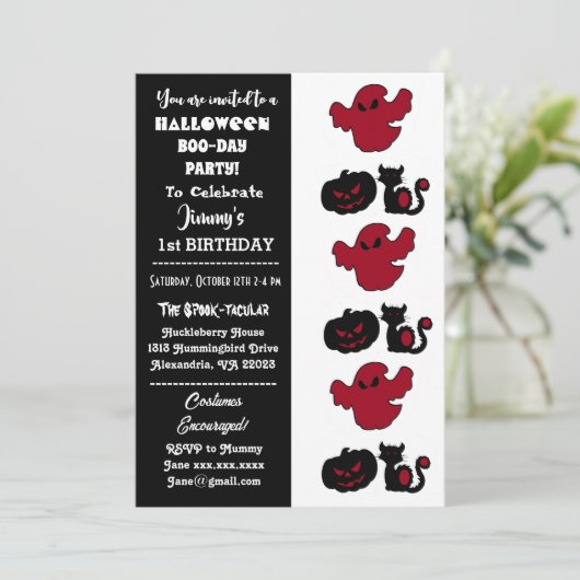 Spooktacular Halloween Jack O Lantern Boo Birthday Kaart (Staand voorkant)