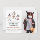 Spooktacular Halloween Jongen Foto Verjaardagsfees Kaart (Voorkant)