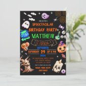 Spooktacular Halloween Kids Verjaardagsfeest Kaart (Staand voorkant)