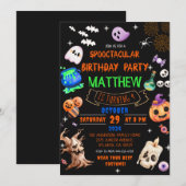 Spooktacular Halloween Kids Verjaardagsfeest Kaart (Voorkant / Achterkant)