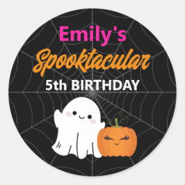 Spooktacular Halloween Kids Verjaardagsfeest Ronde Sticker