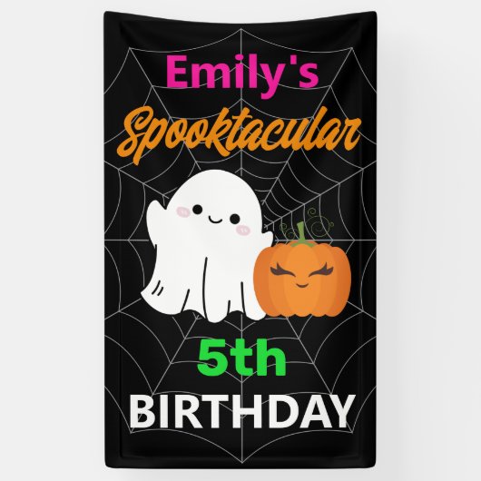 Spooktacular Halloween Kinder leuke verjaardag Spandoek (Verticaal)