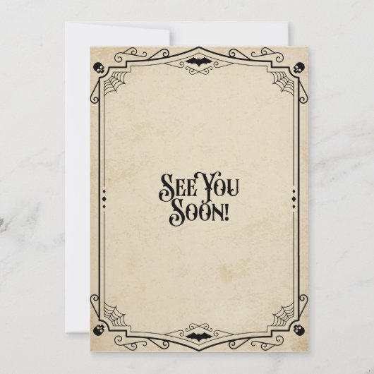 Spooktacular Halloween Kostuumfeest Kaart (Achterkant)