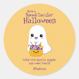 Spooktacular Halloween Leuke Ghost Ronde Sticker