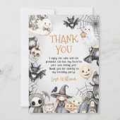 Spooktacular Halloween Lief Geest Verjaardagsfeest Bedankkaart (Voorkant)
