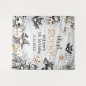Spooktacular Halloween Lieve Geest Verjaardagsfees Wandkleed (Voorkant (horizontaal))