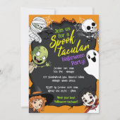 Spooktacular Halloween Monster Cartoon Kinder Part Kaart (Voorkant)