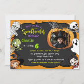 Spooktacular Halloween Monster Photo Kids Birthday Kaart (Voorkant)