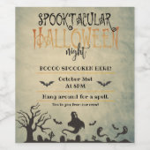 Spooktacular Halloween Night Welkom Wijn Etiket (Enkel label)
