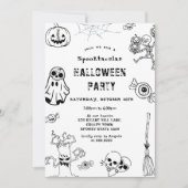 Spooktacular Halloween Party Black Kaart (Voorkant)