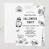 Spooktacular Halloween Party Black Kaart (Voorkant / Achterkant)