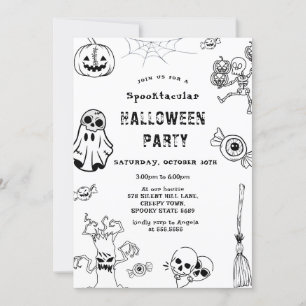 Spooktacular Halloween Party Black Kaart