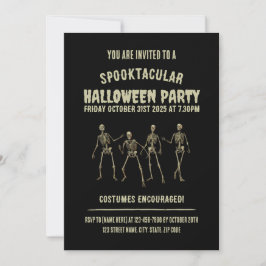 Spooktacular Halloween Party. Funny Skeletons Kaart