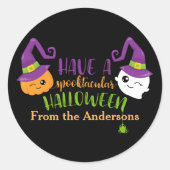 Spooktacular Halloween Party gepersonaliseerde gun Ronde Sticker (Voorkant)