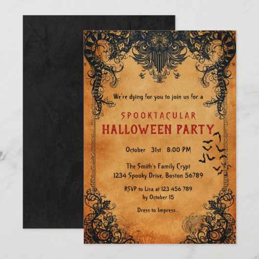 Spooktacular Halloween Party In Kaart (Voorkant / Achterkant)