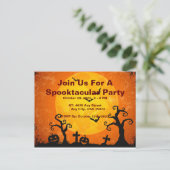 Spooktacular Halloween Party Invitation, Briefkaar Feestdagenkaart (Staand voorkant)
