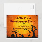 Spooktacular Halloween Party Invitation, Briefkaar Feestdagenkaart (Voorkant / Achterkant)